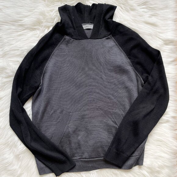Icebreaker Black Gray Cool-Lite Wool Blend Utility Explore Hoodie Sweater - Picture 2 of 8